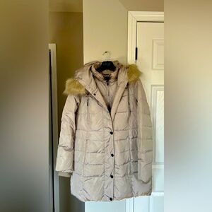 Silver grey down parka